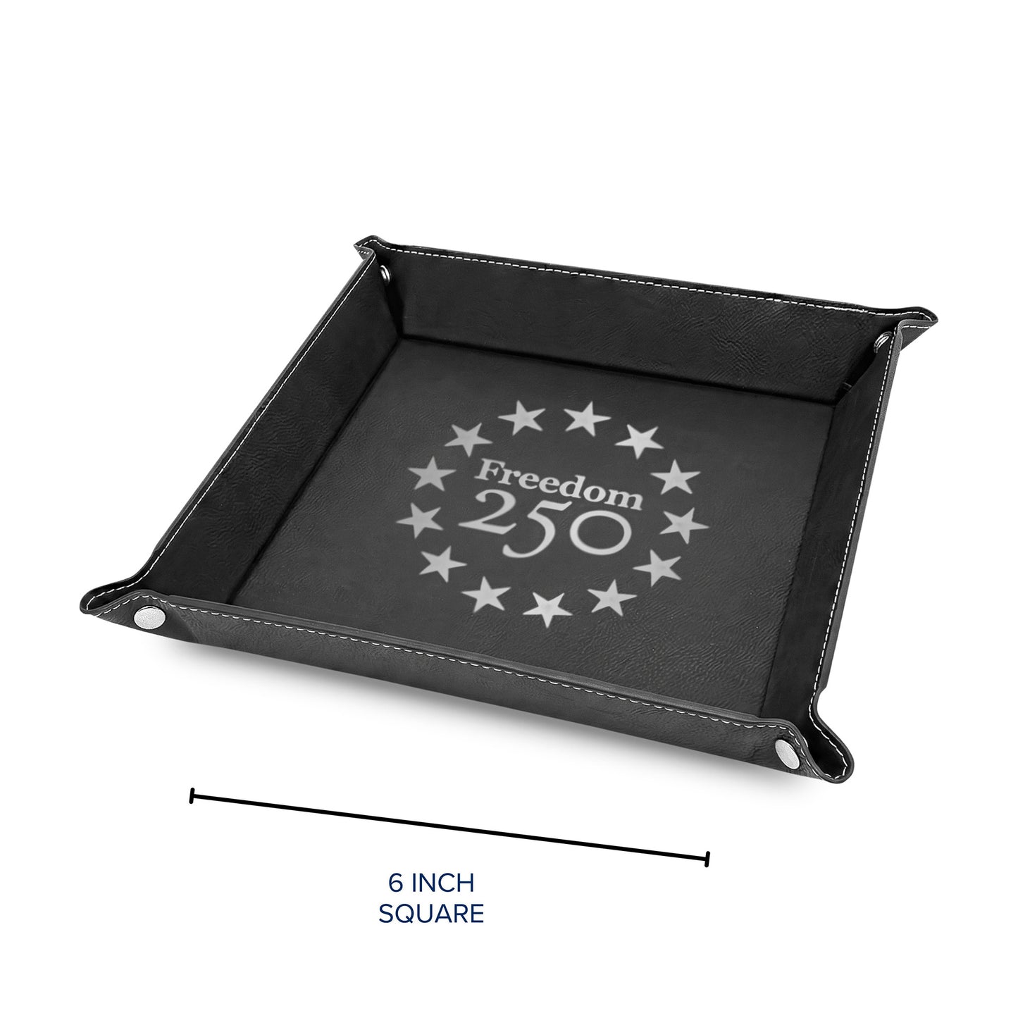 Catch All Black Icon Logo Leatherette Valet