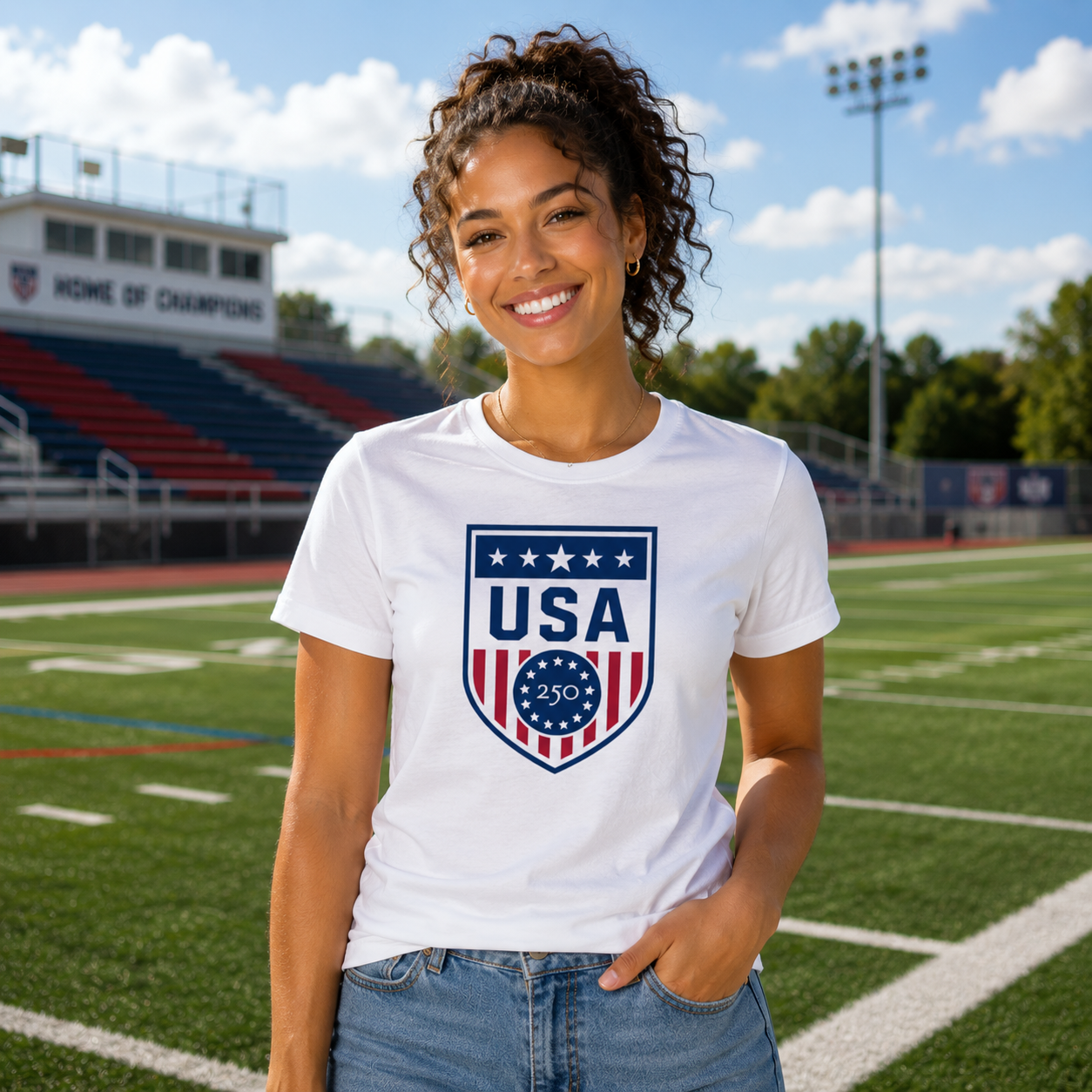 F250 USA White Fine Jersey Tee
