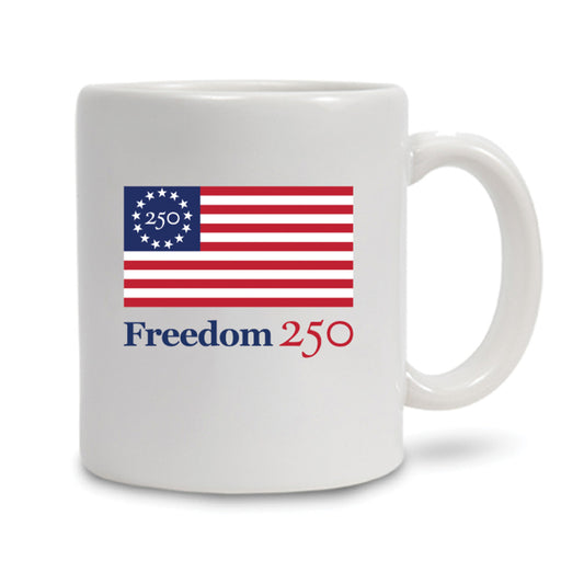 Official Freedom 250 11 oz. White Mug