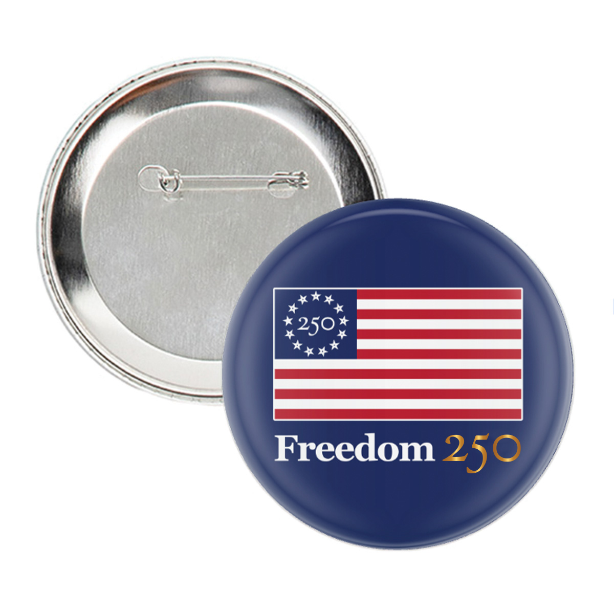 Official Freedom 250 Navy 2.25" Buttons, Set of 2