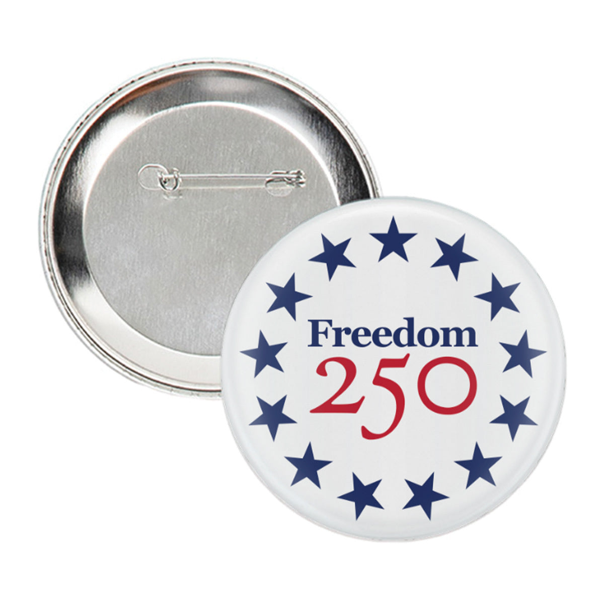 Freedom 250 Icon White 2.25" Buttons, Set of 2