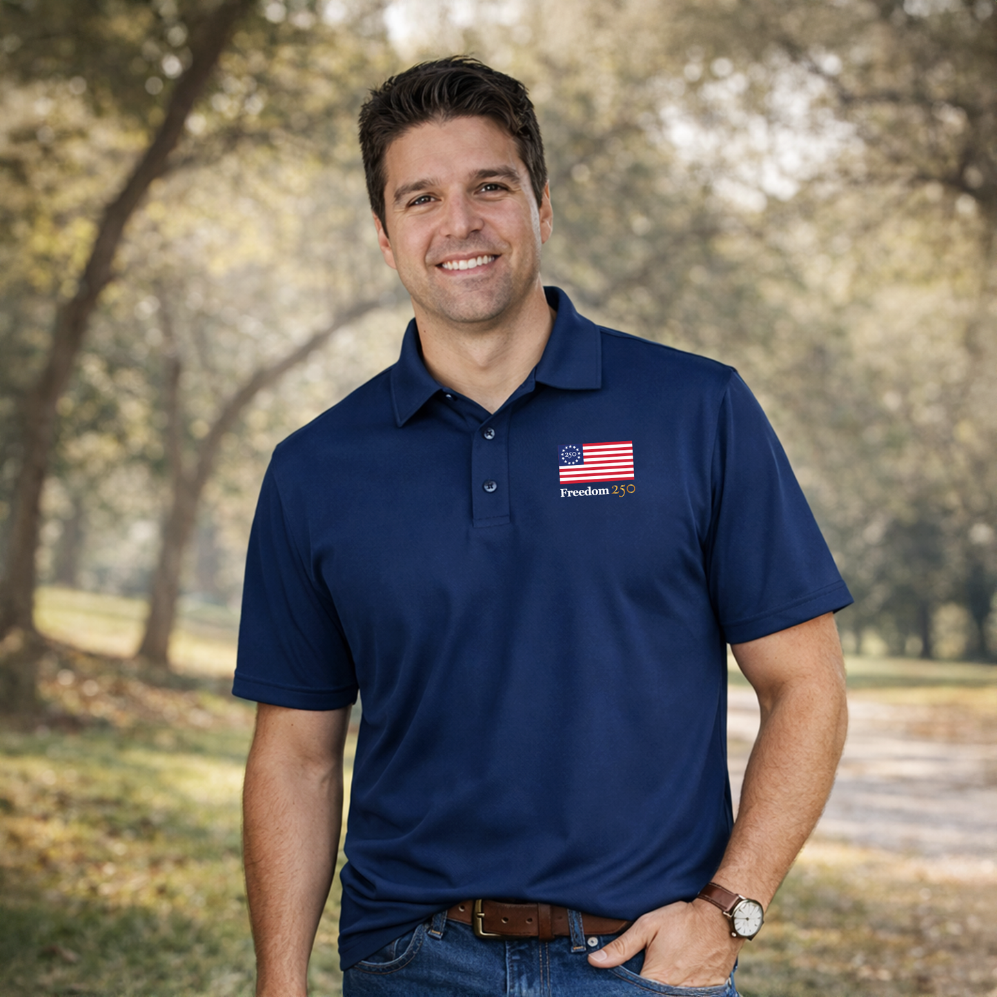 Freedom 250 Men's Navy Polo