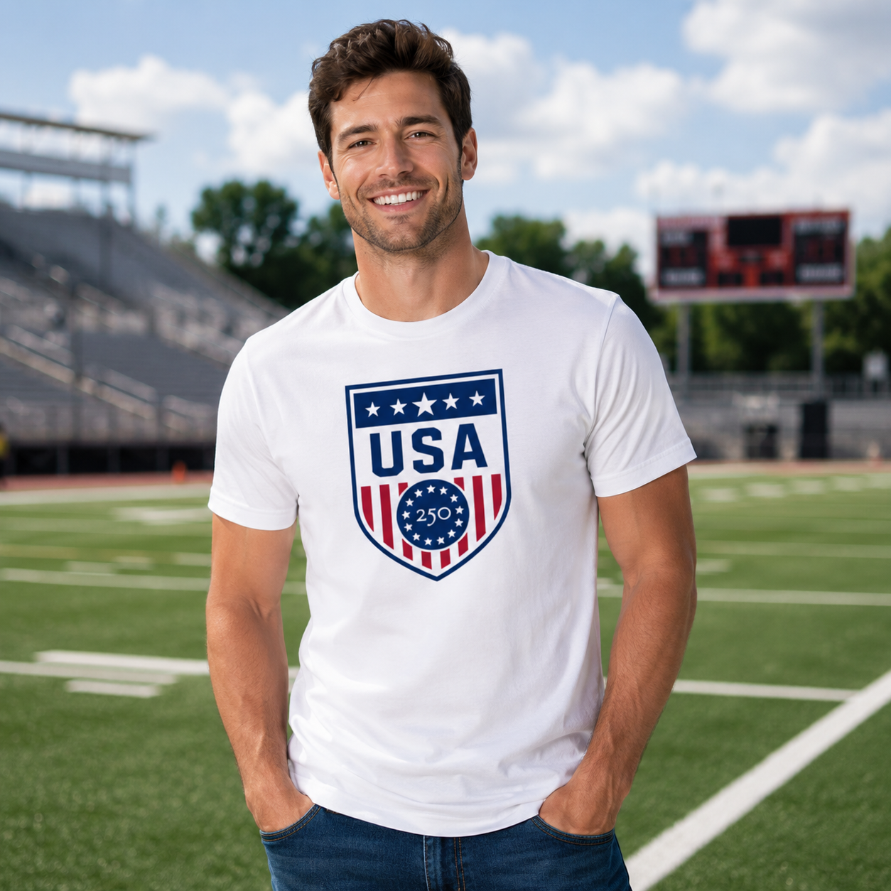 F250 USA White Fine Jersey Tee