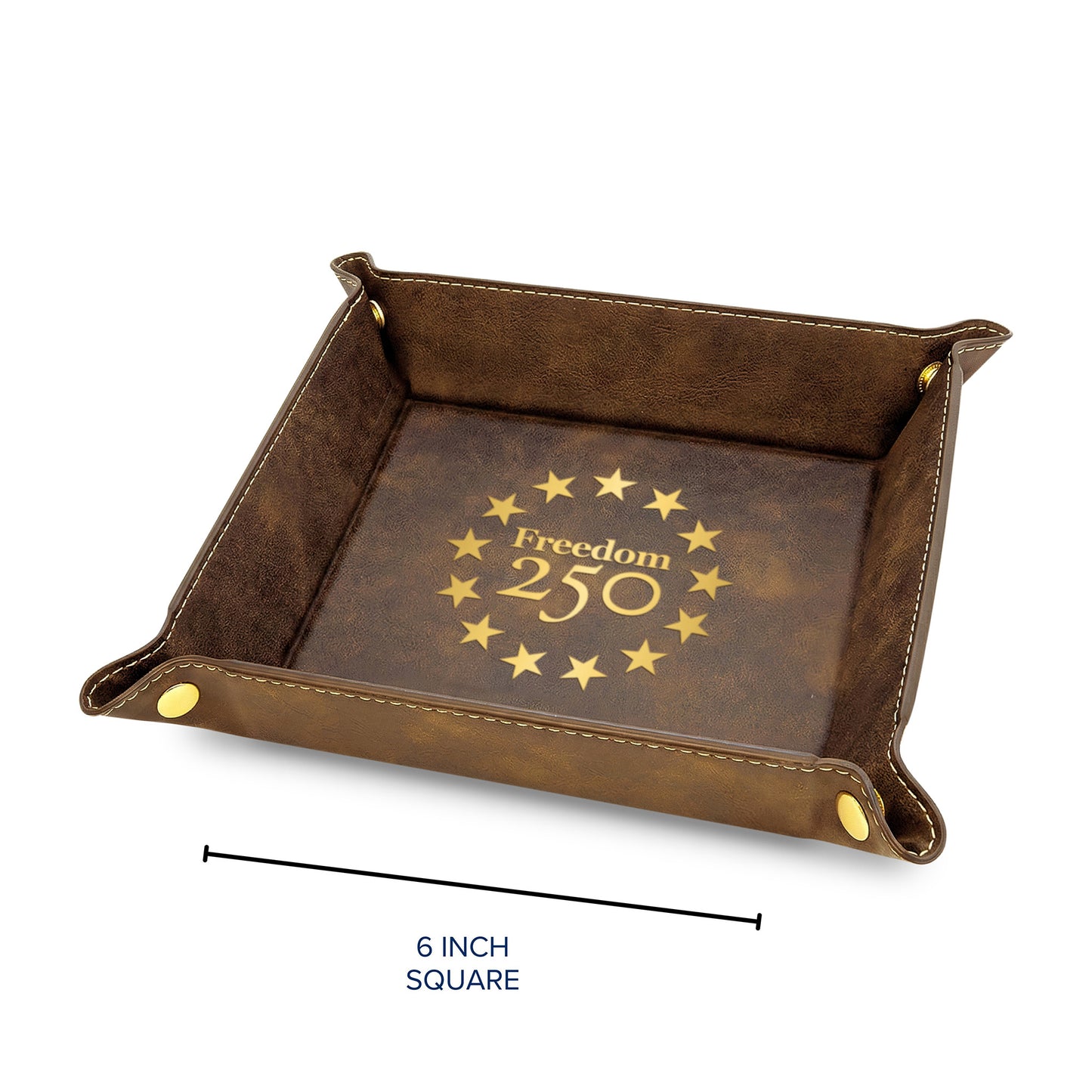 Catch All Brown Icon Logo Leatherette Valet