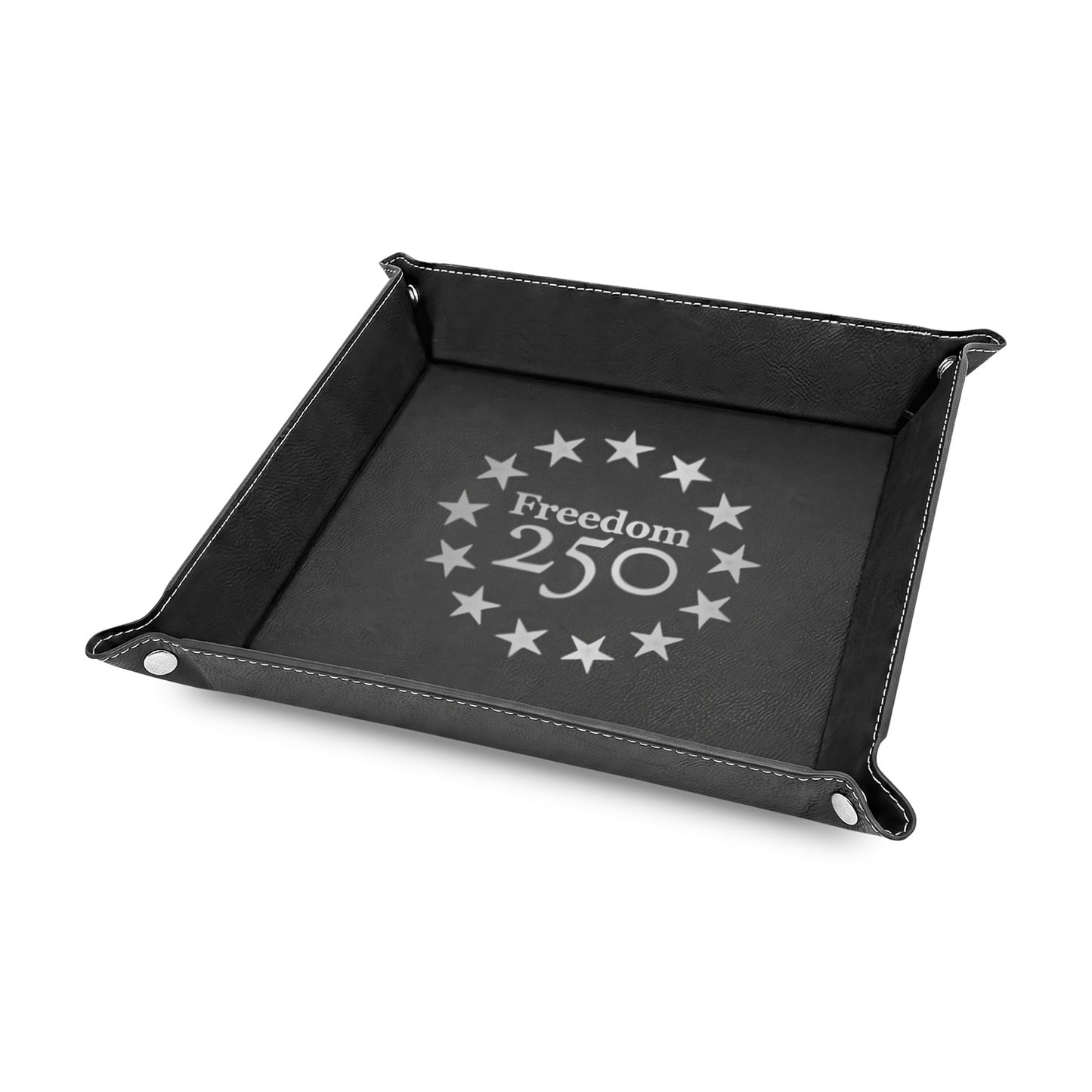 Catch All Black Icon Logo Leatherette Valet