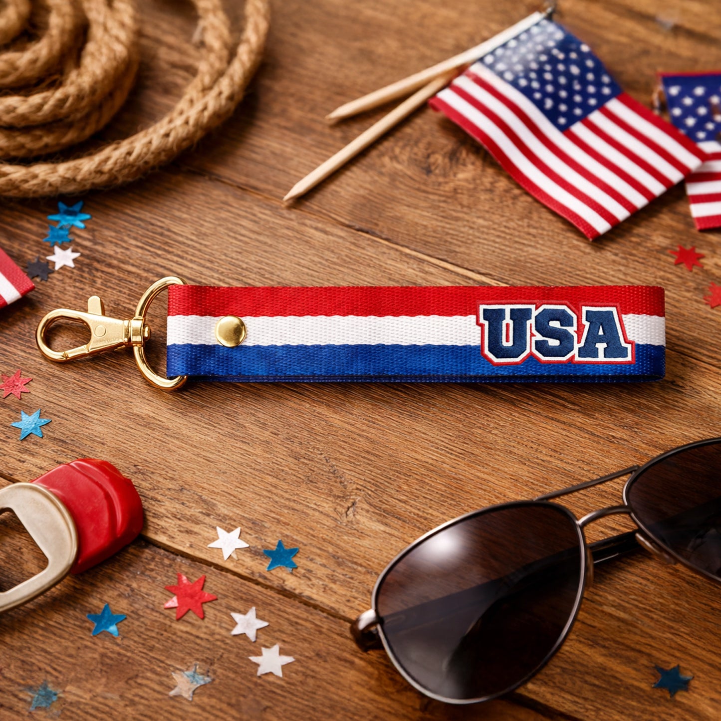 A Common Thread USA Logo Wristlet