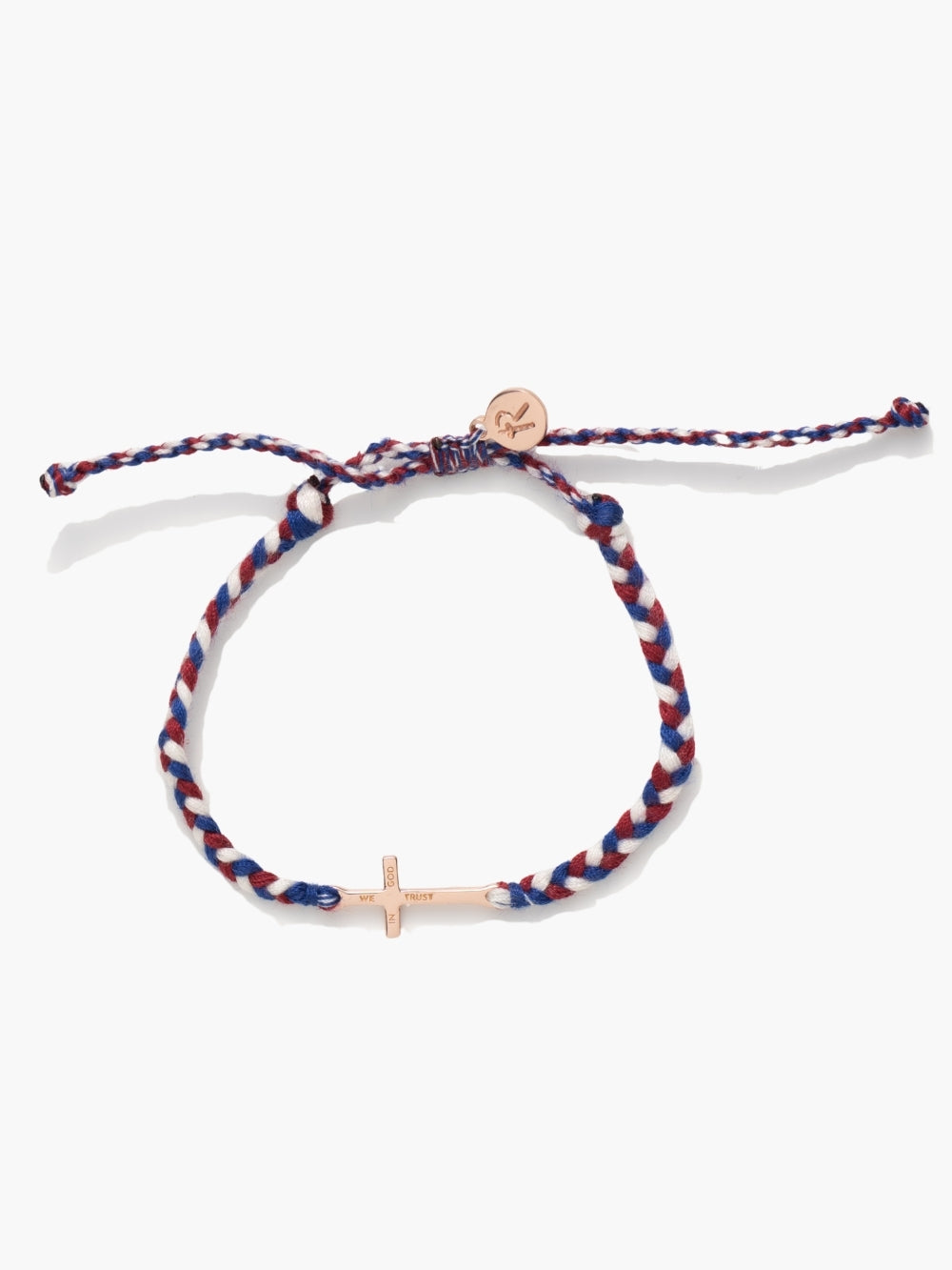 We Trust In God Cross Braided Bracelet