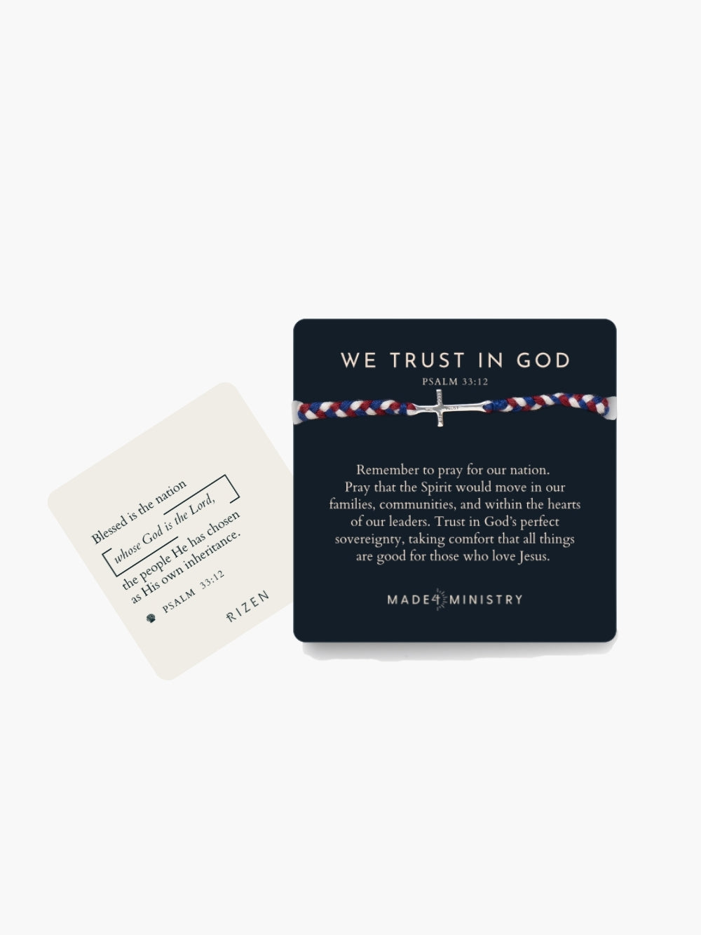 We Trust In God Cross Braided Bracelet