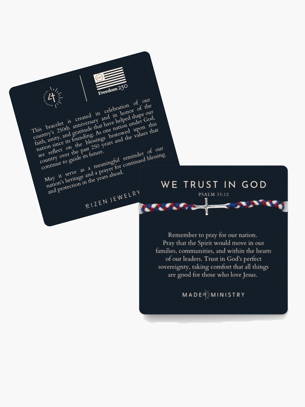 We Trust In God Cross Braided Bracelet