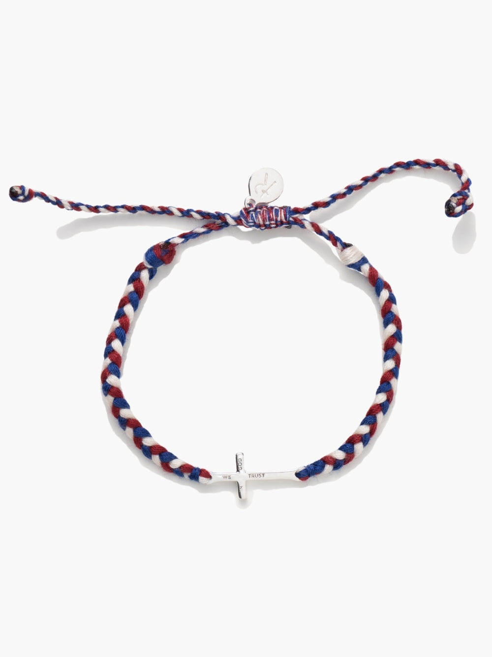 We Trust In God Cross Braided Bracelet