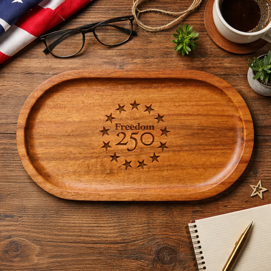 Catch All Icon Logo 7" Wood Tray