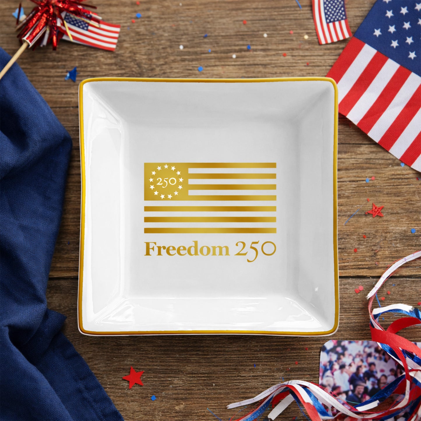 Catch All Gold Official Logo Square Trinket Dish