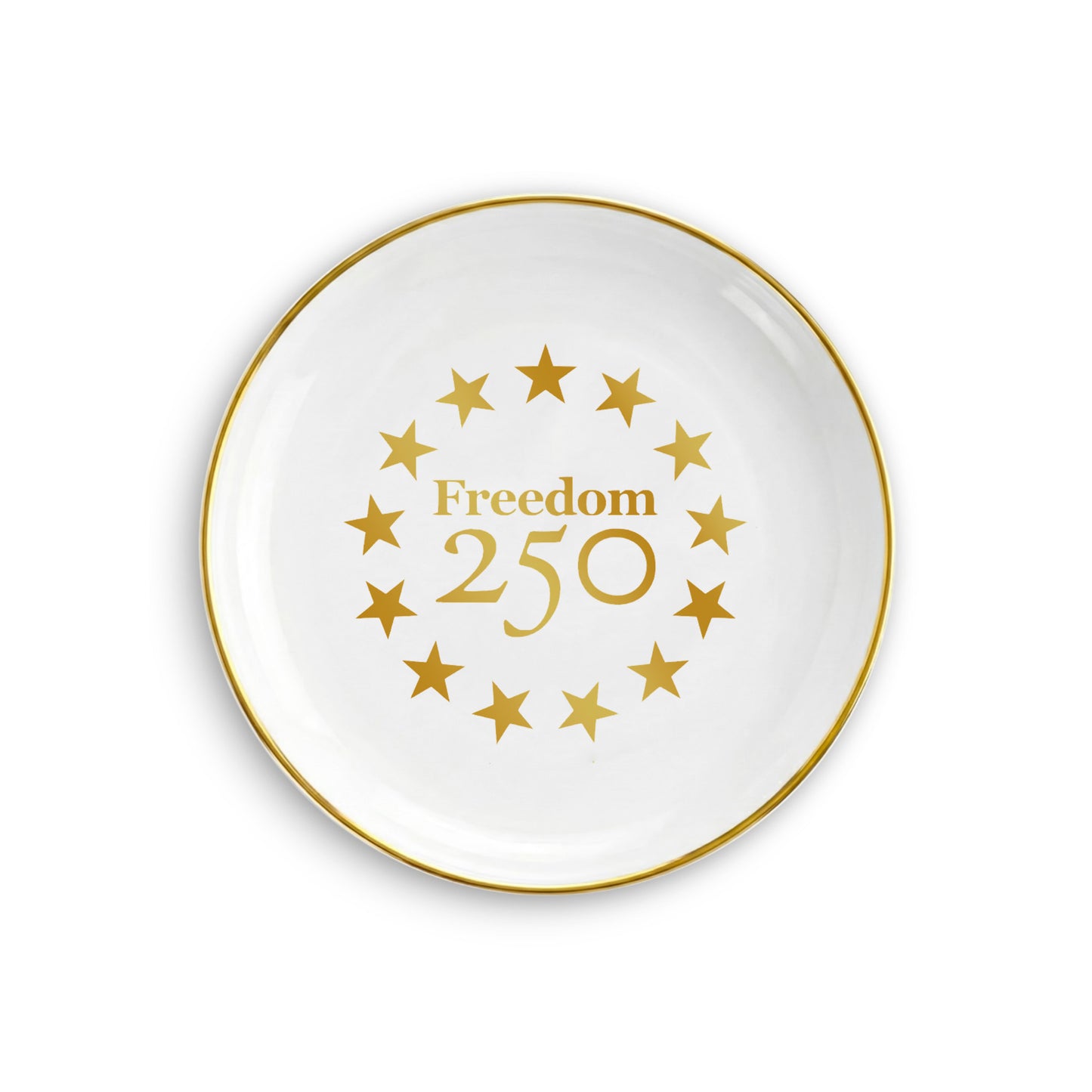 Catch All Gold Icon Logo Round Trinket Dish