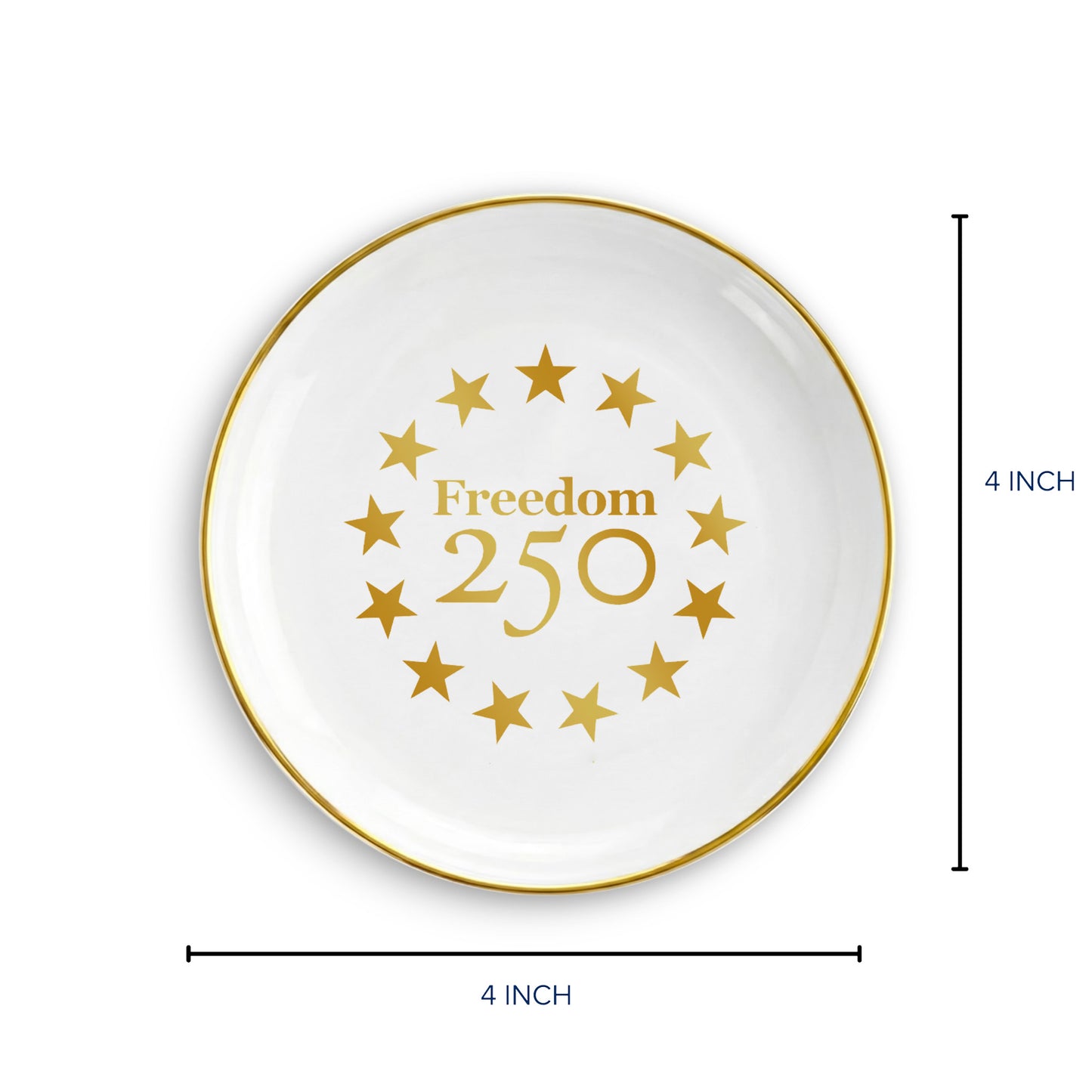 Catch All Gold Icon Logo Round Trinket Dish