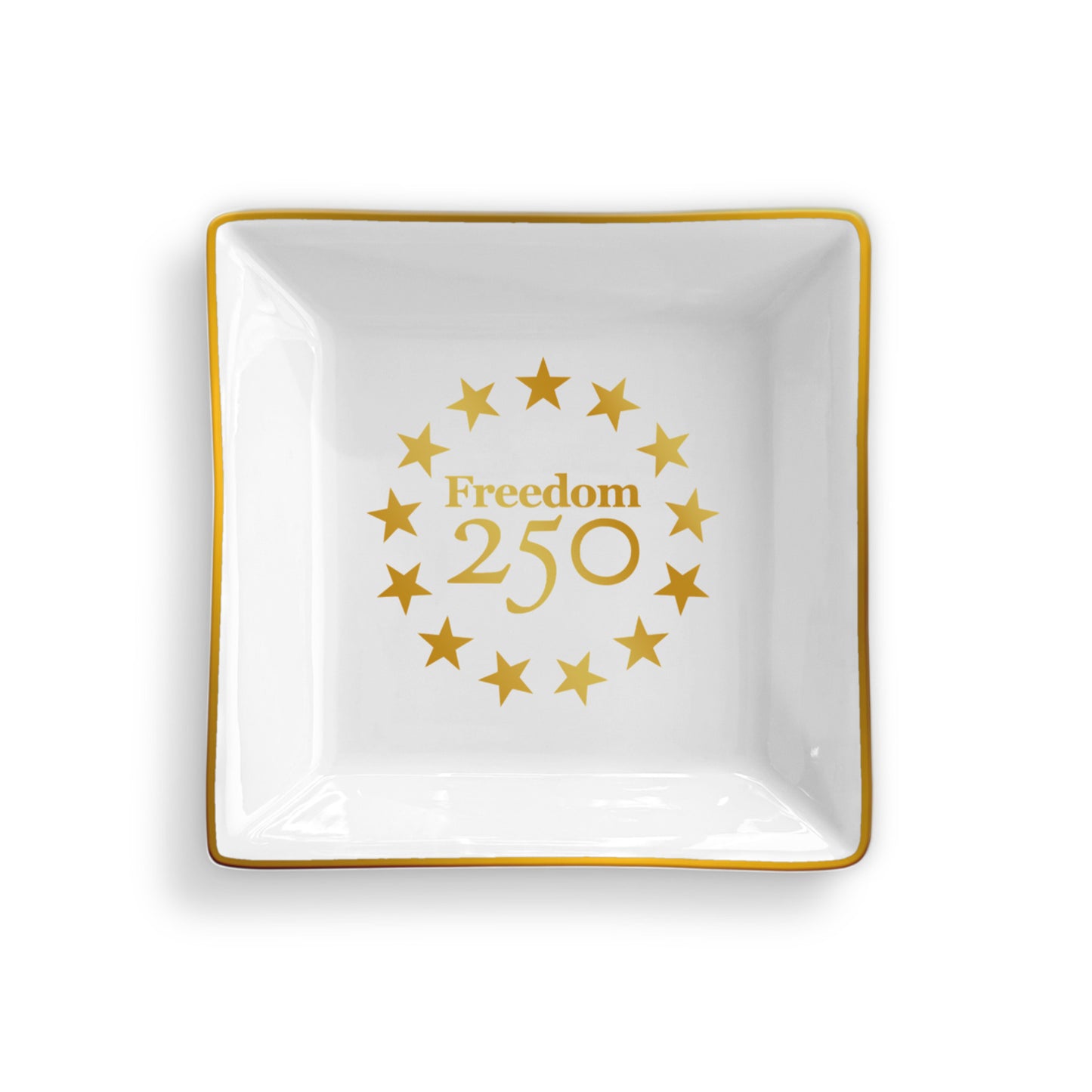 Catch All Gold Icon Logo Square Trinket Dish