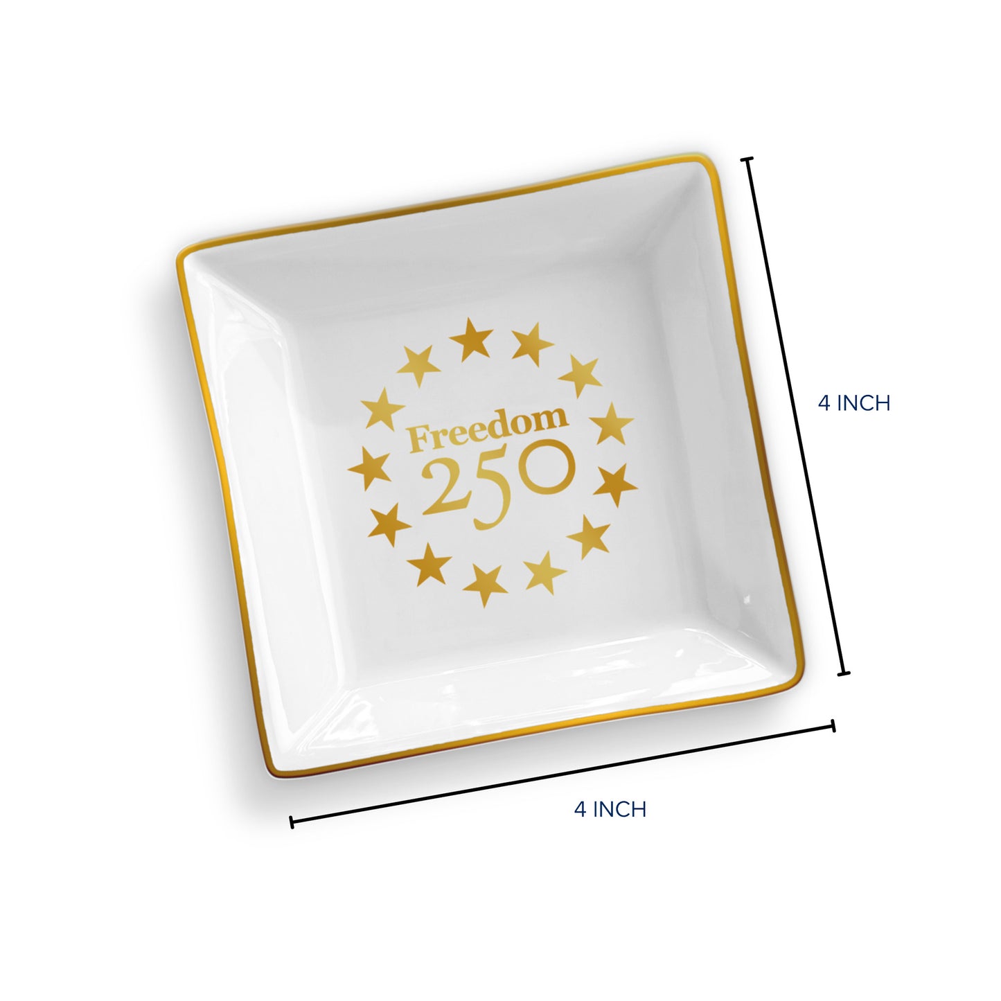 Catch All Gold Icon Logo Square Trinket Dish