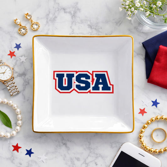 Catch All USA Logo Square Trinket Dish