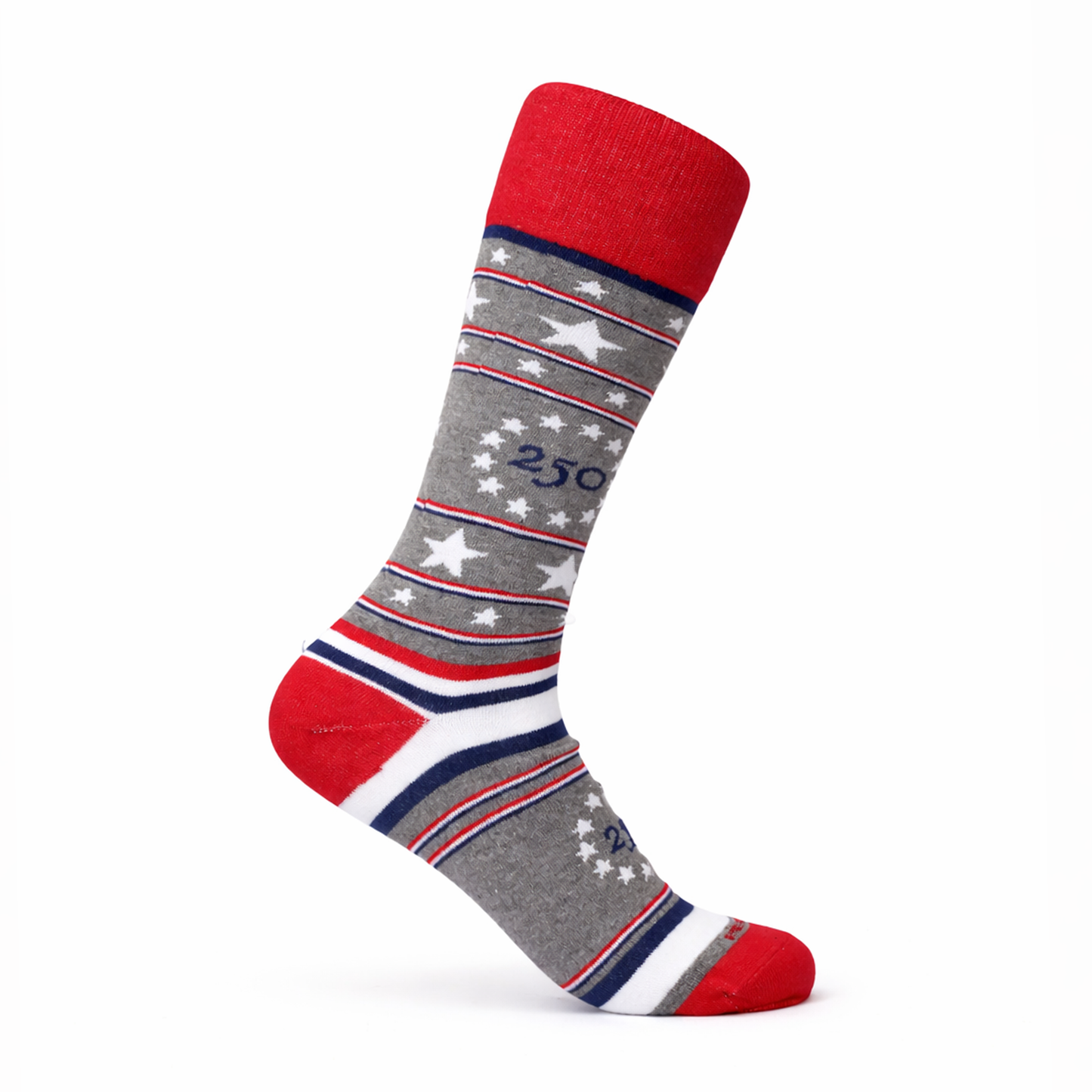 Freedom Stripe Socks, Light Grey