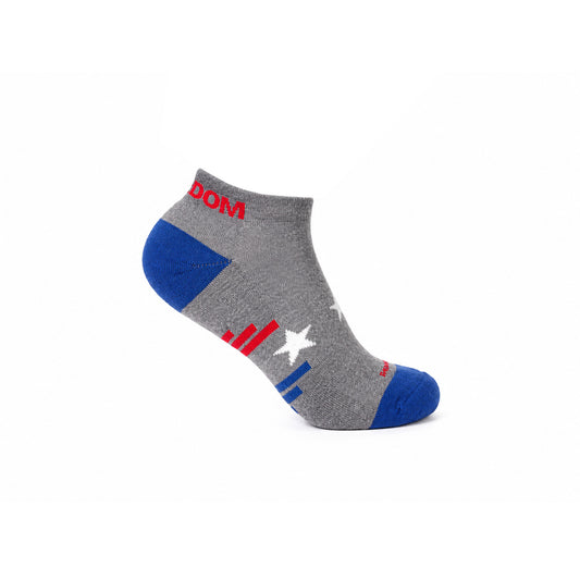 Freedom Flow Ankle Socks, Light Grey/Royal