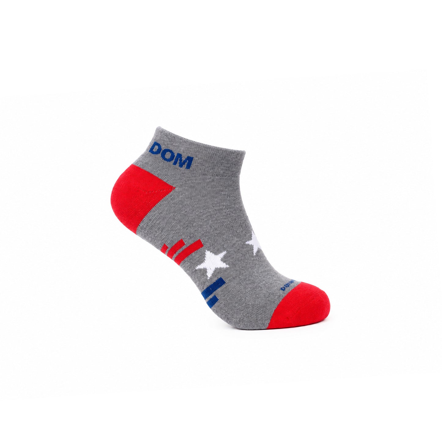Freedom Flow Ankle Socks, Light Grey/Red
