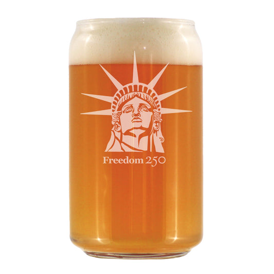 Freedom 250 Statue of Liberty Profile Engraved Beer Can Glass 16oz