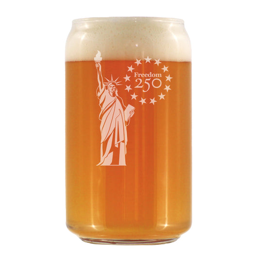 Freedom 250 Statue of Liberty Engraved Beer Can Glass 16oz