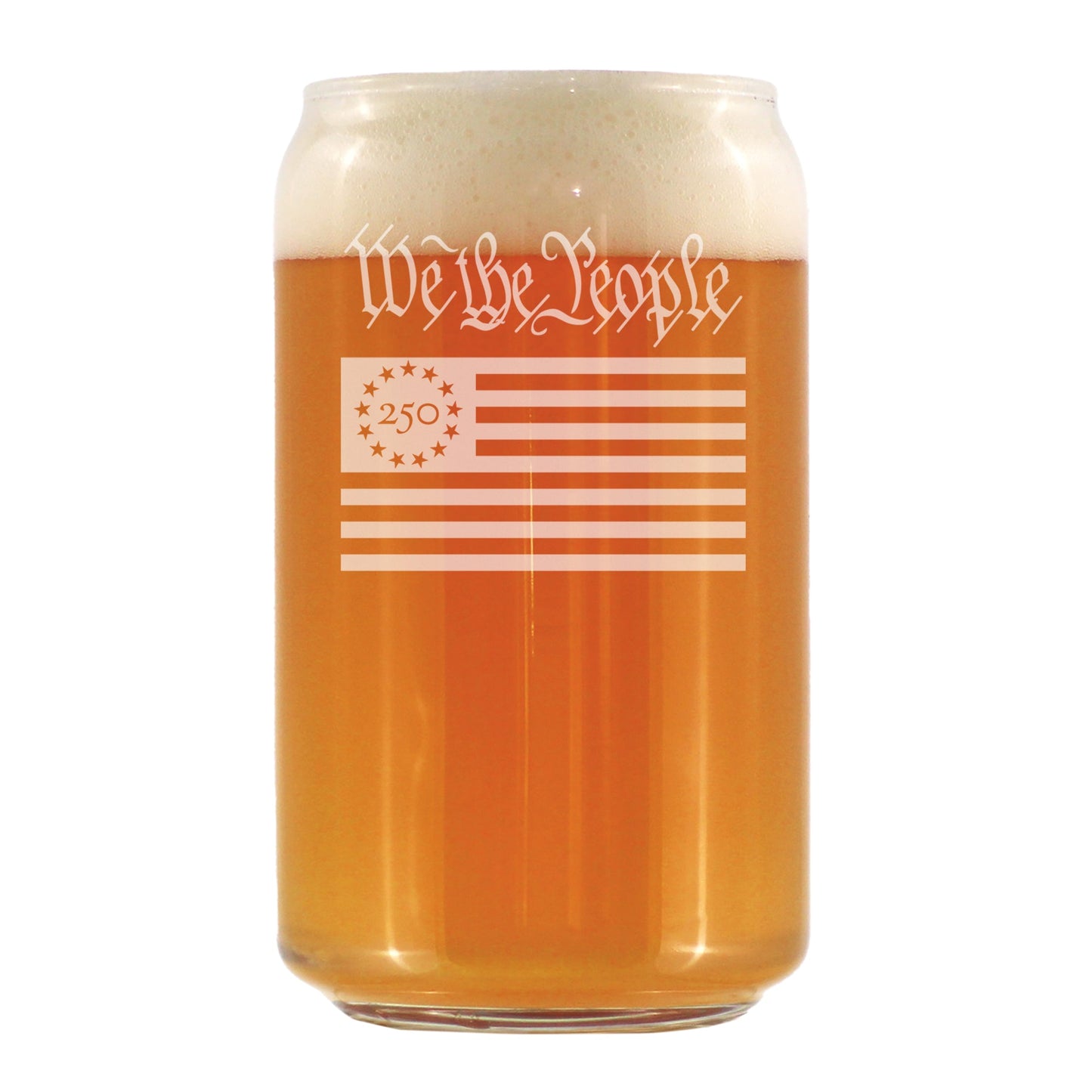 Freedom 250 We the People Engraved Beer Can Glass 16oz