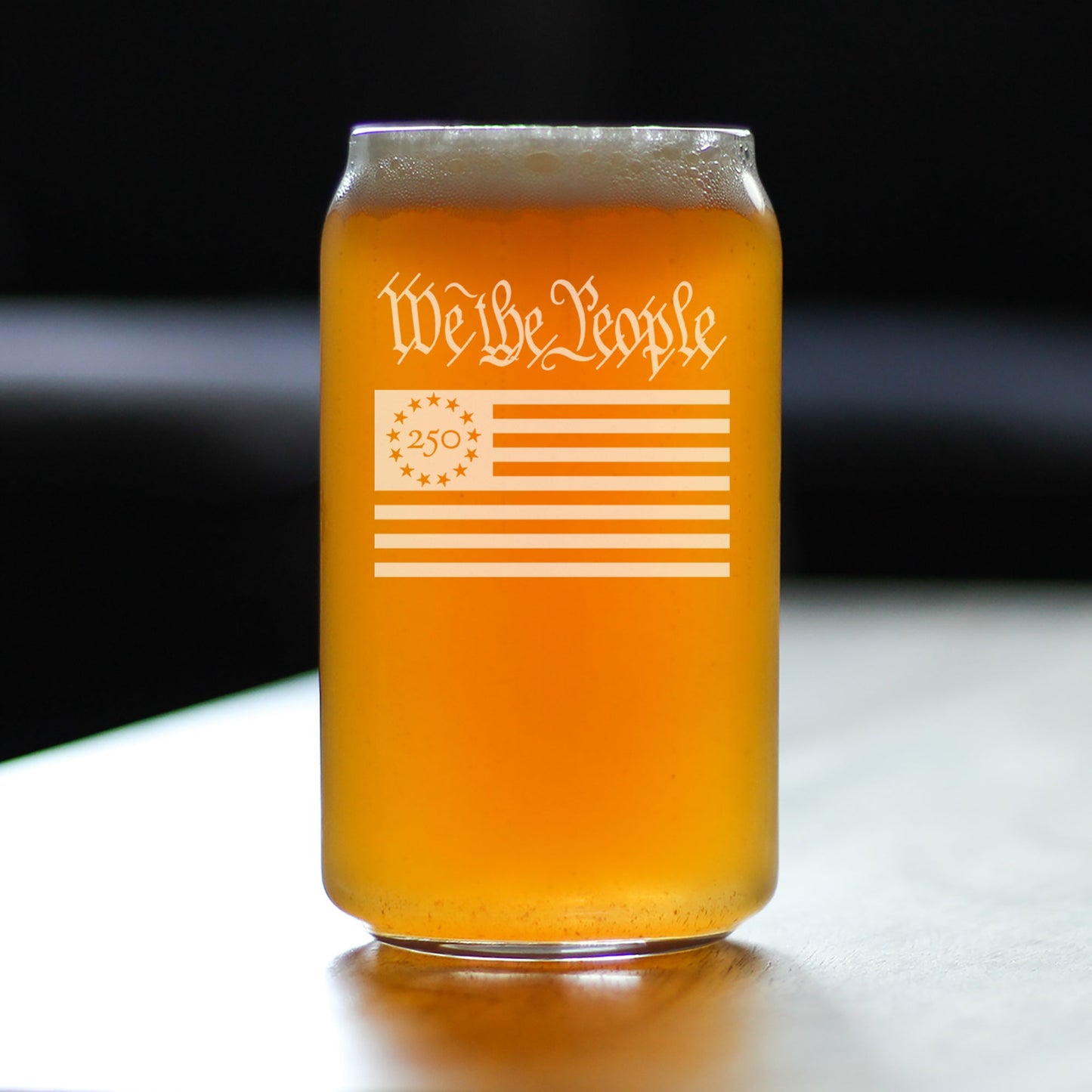 Freedom 250 We the People Engraved Beer Can Glass 16oz