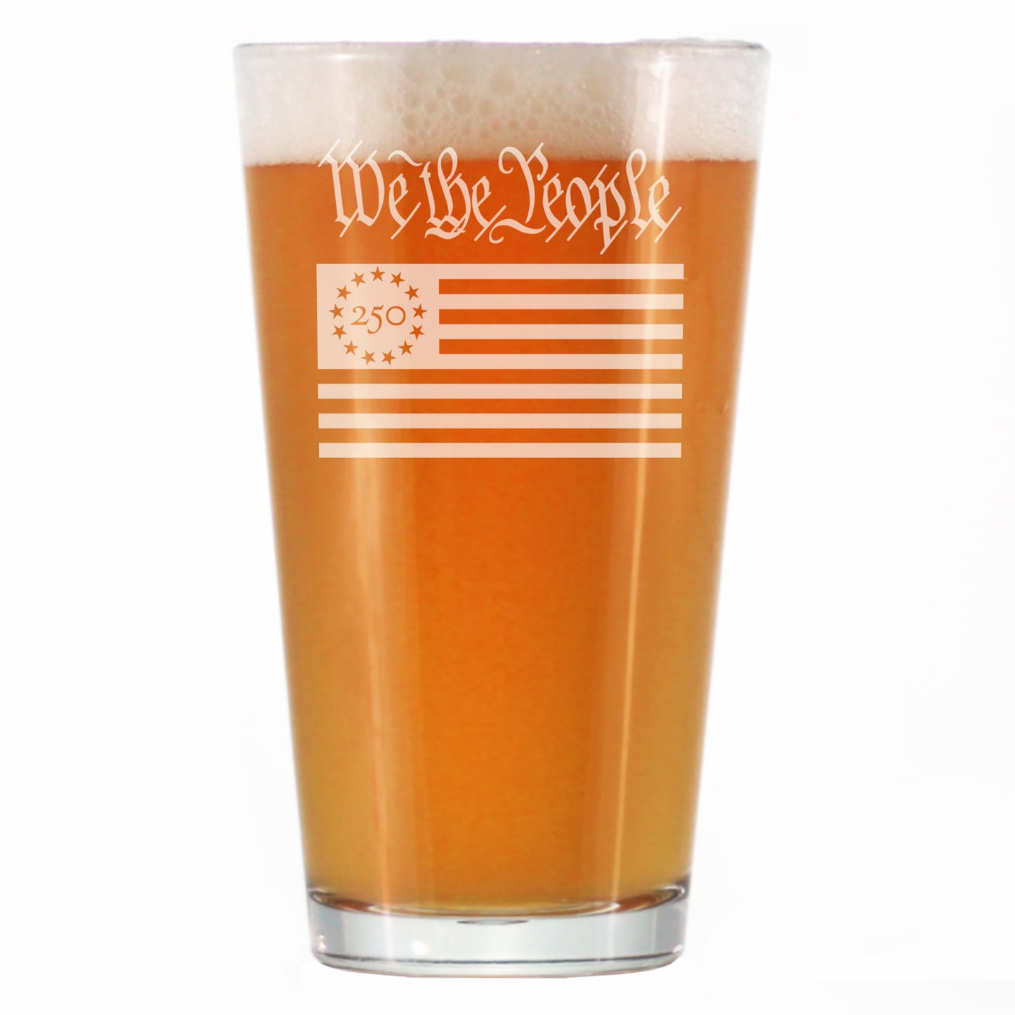 Freedom 250 We the People Engraved Pint Glass 16oz