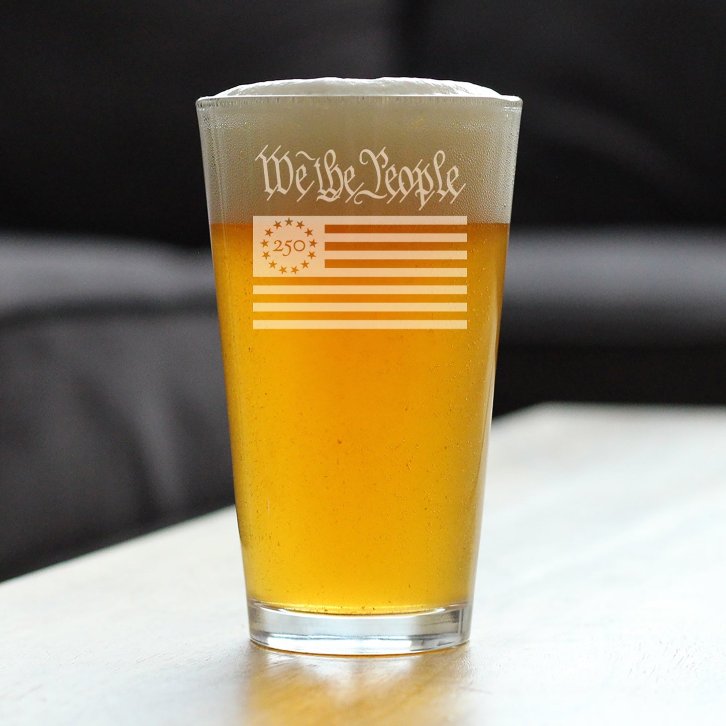 Freedom 250 We the People Engraved Pint Glass 16oz