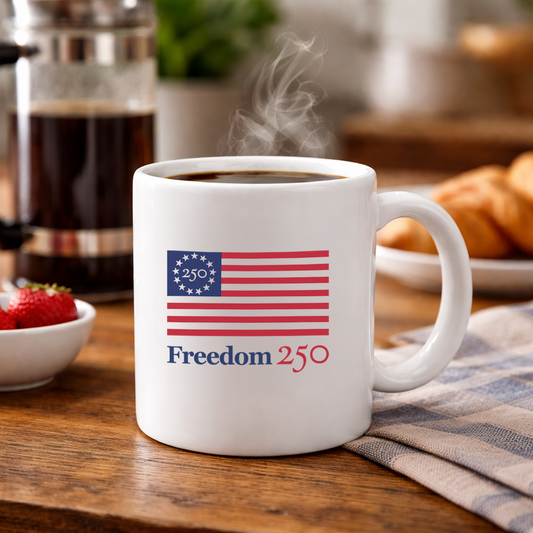 Official Freedom 250 11 oz. White Mug