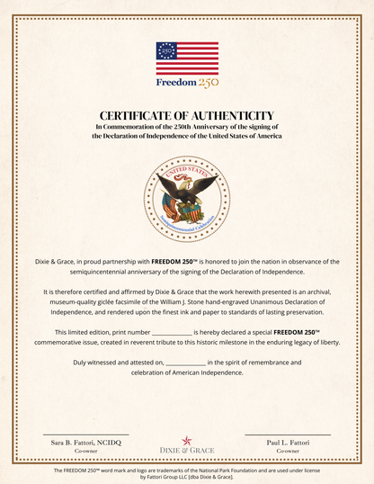 Declaration of Independence: Freedom 250 [Giclée Print]