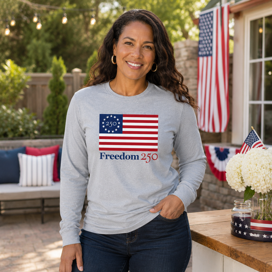 Freedom 250 Unisex Dark Ash Long Sleeve Tee