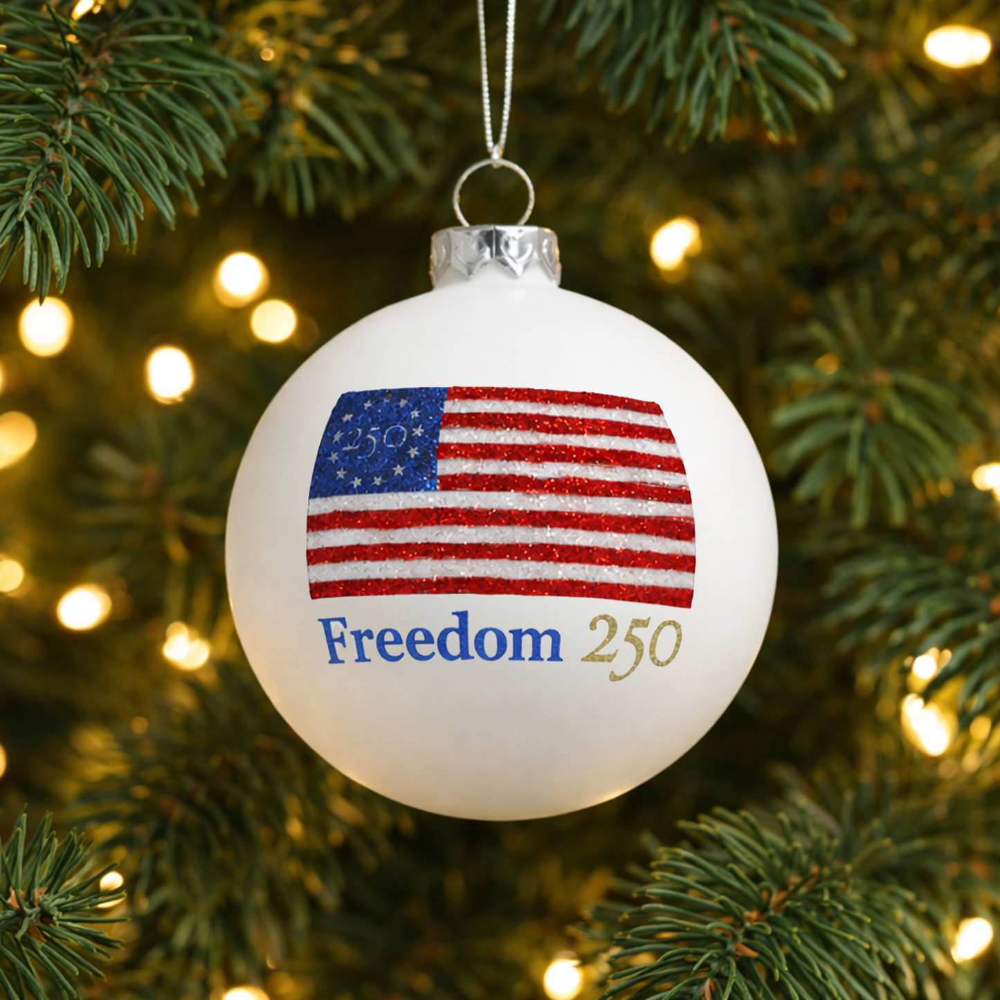 Freedom 250 Official Logo Hand-Painted Ornament