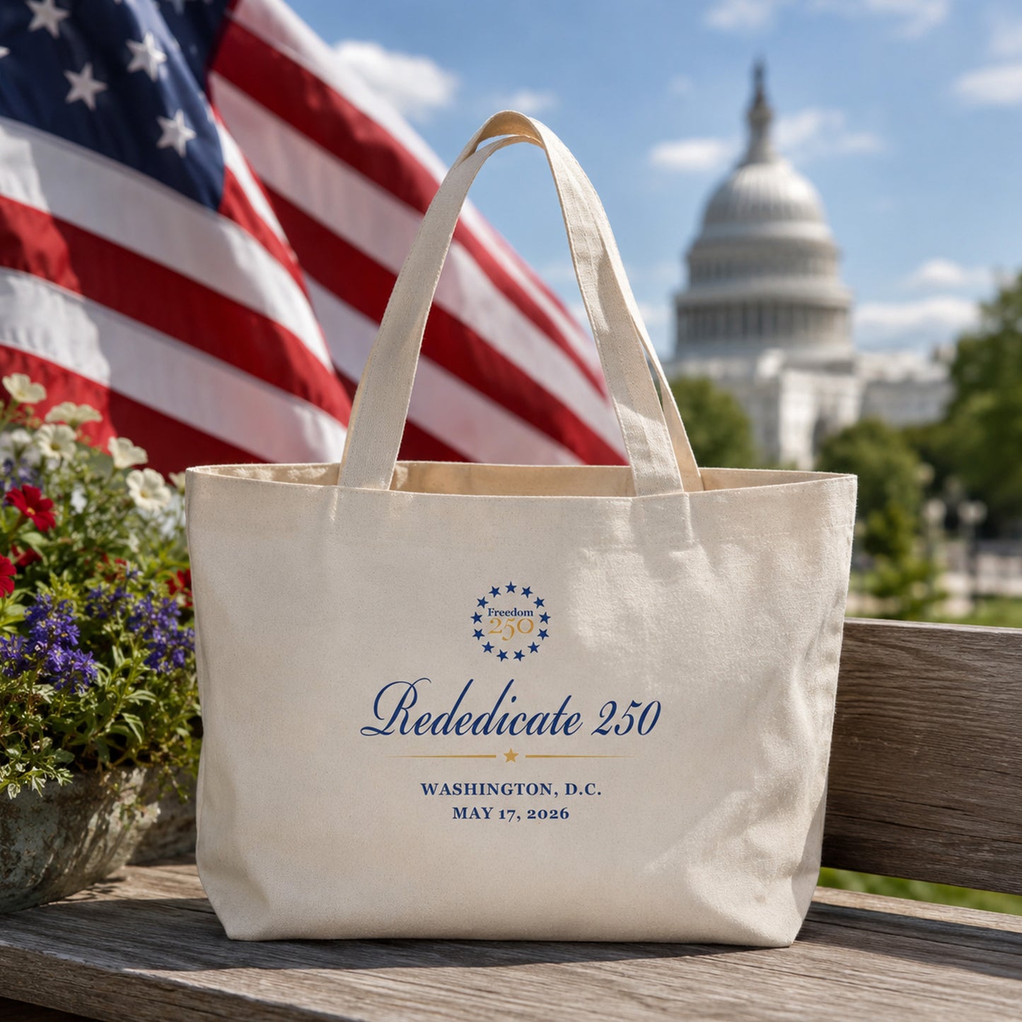 Rededicate 250 Large Canvas Tote Bag