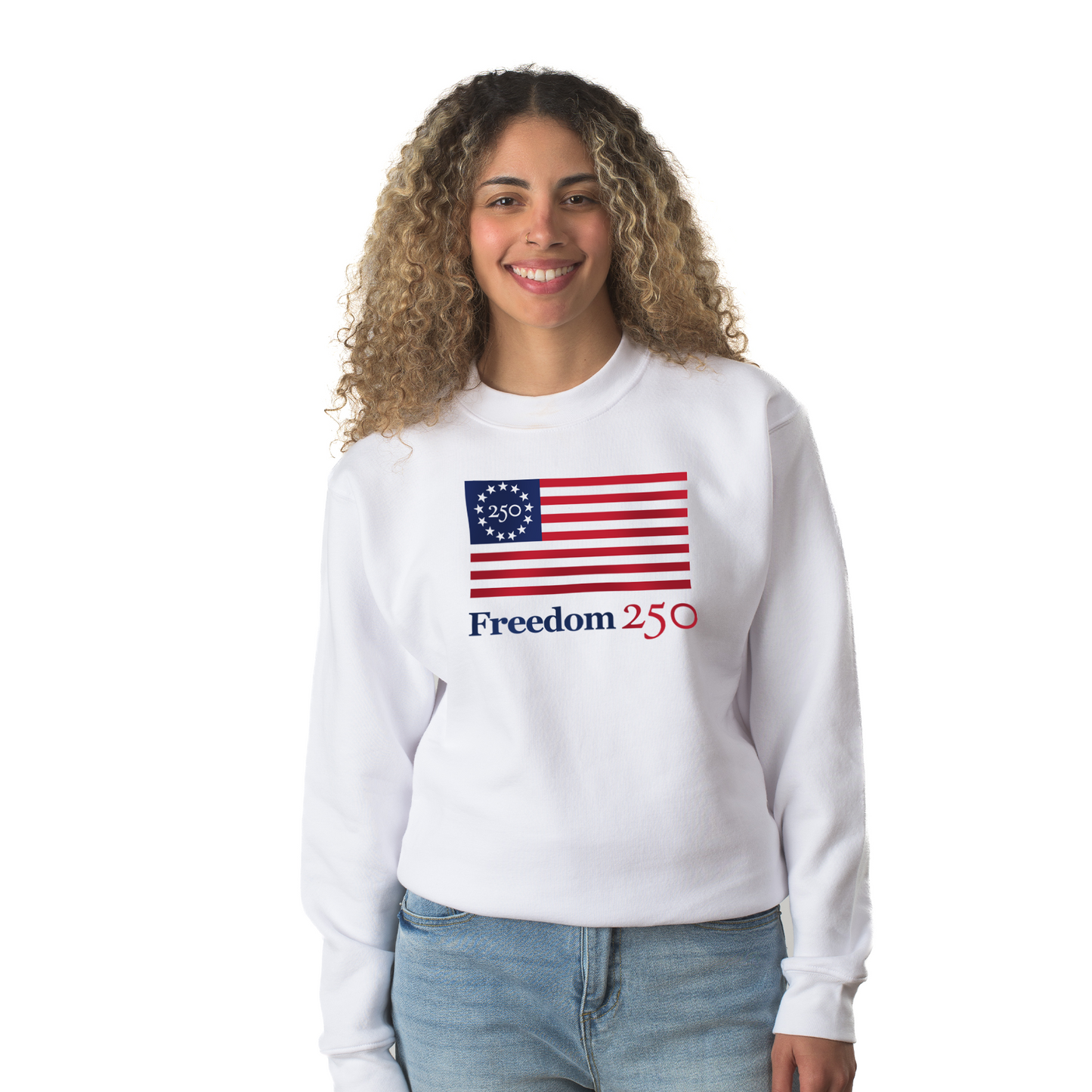 Official Freedom 250 Unisex White Fleece Sweatshirt