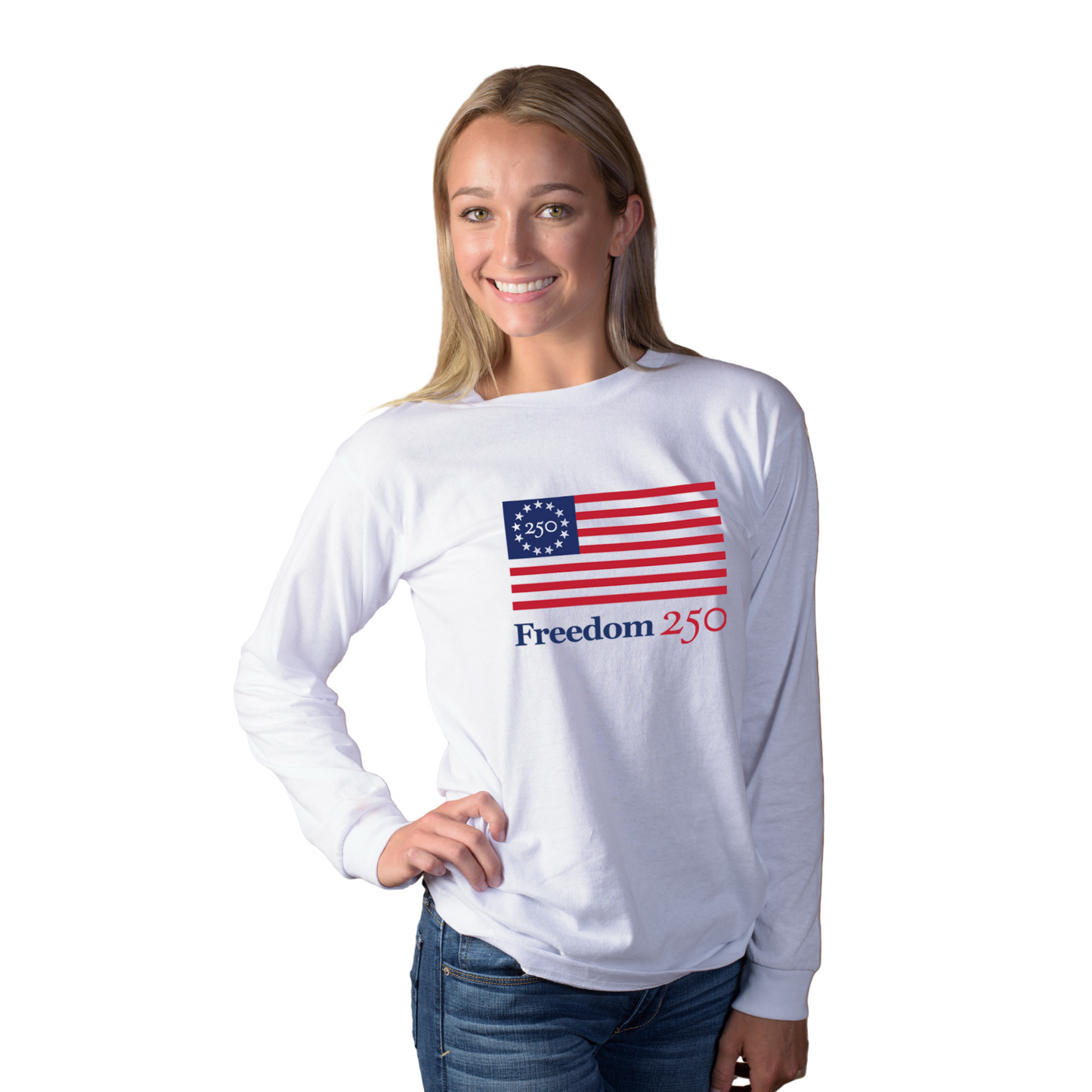 Freedom 250 Unisex White Long Sleeve Tee