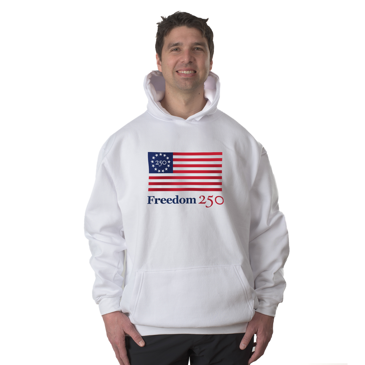 Freedom 250 Unisex White Hooded Pullover