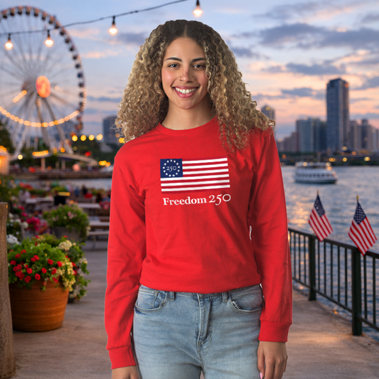 Freedom 250 Unisex Red Long Sleeve Tee