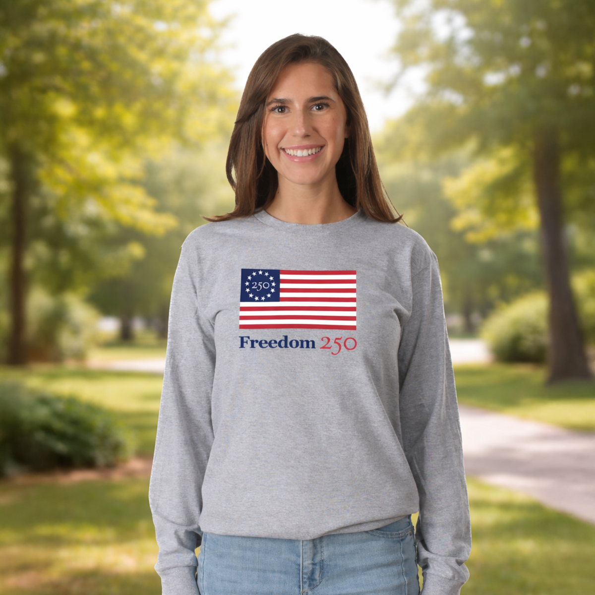 Freedom 250 Unisex Dark Ash Long Sleeve Tee