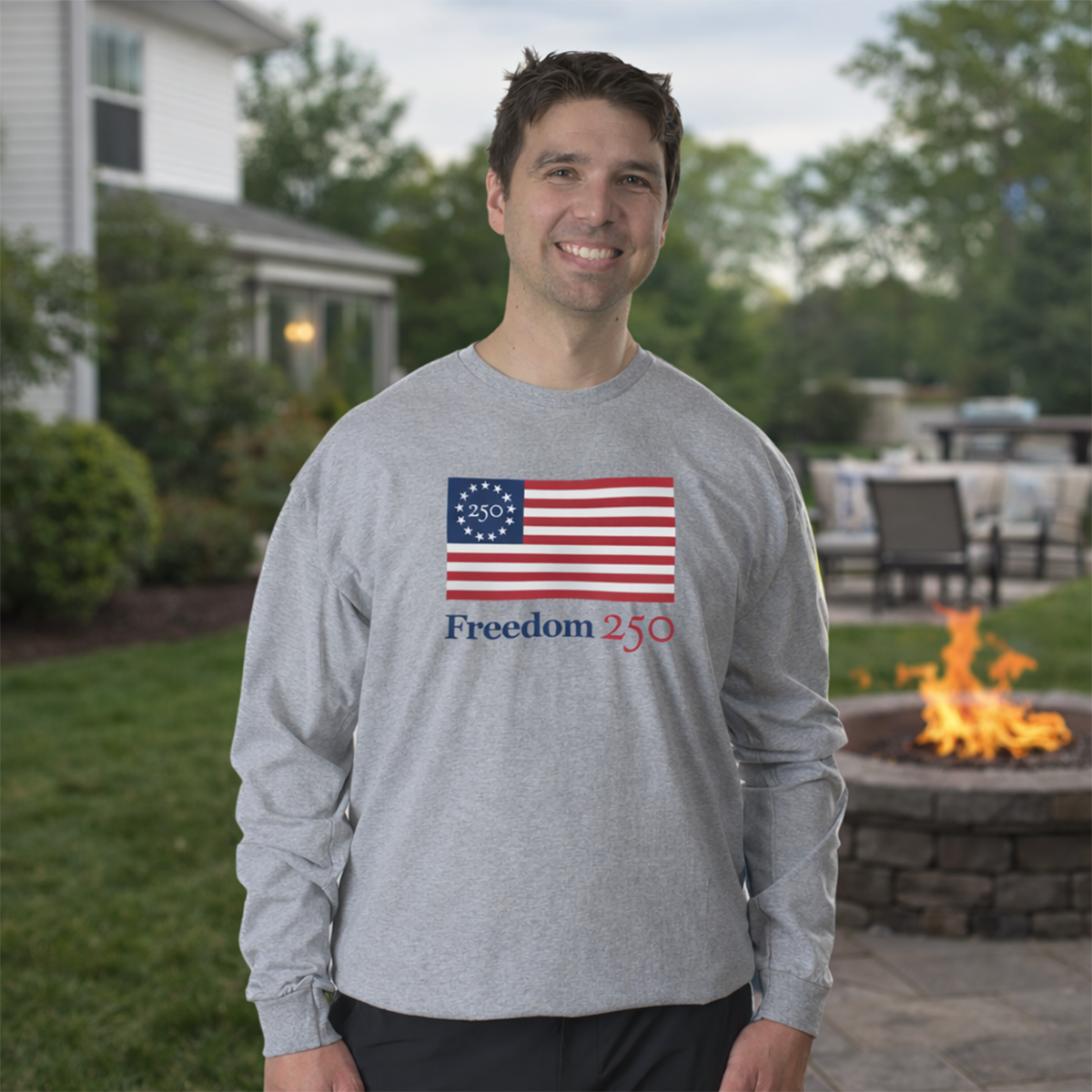 Freedom 250 Unisex Dark Ash Long Sleeve Tee