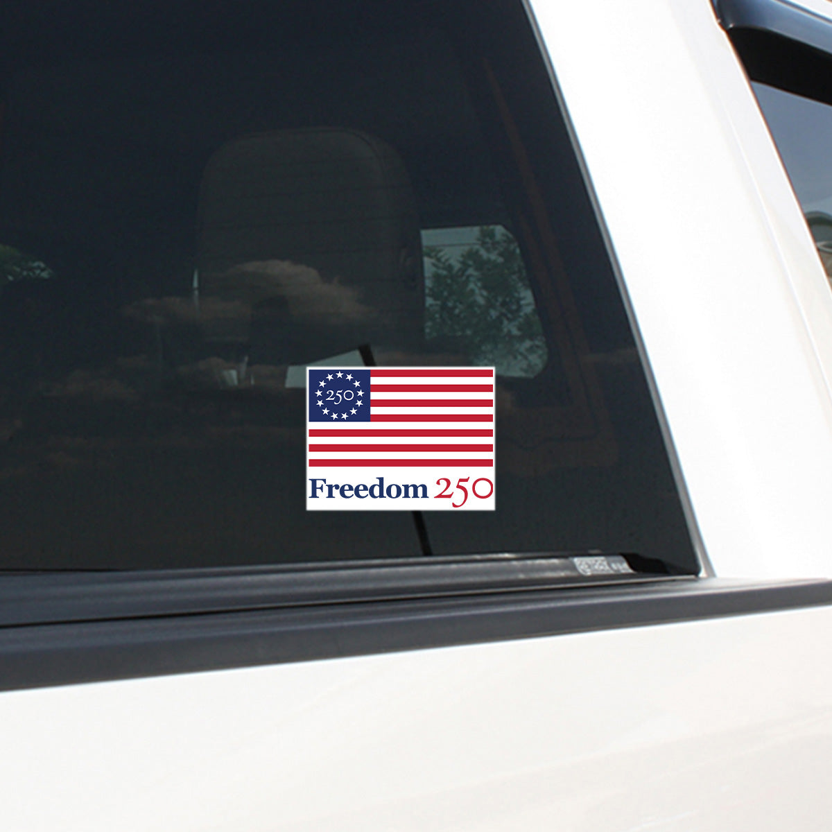 Official Freedom 250 White Auto Decal, Set of 2