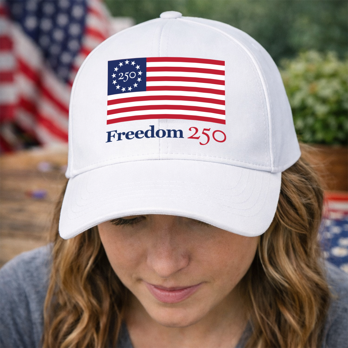 Freedom 250 White Structured Hat