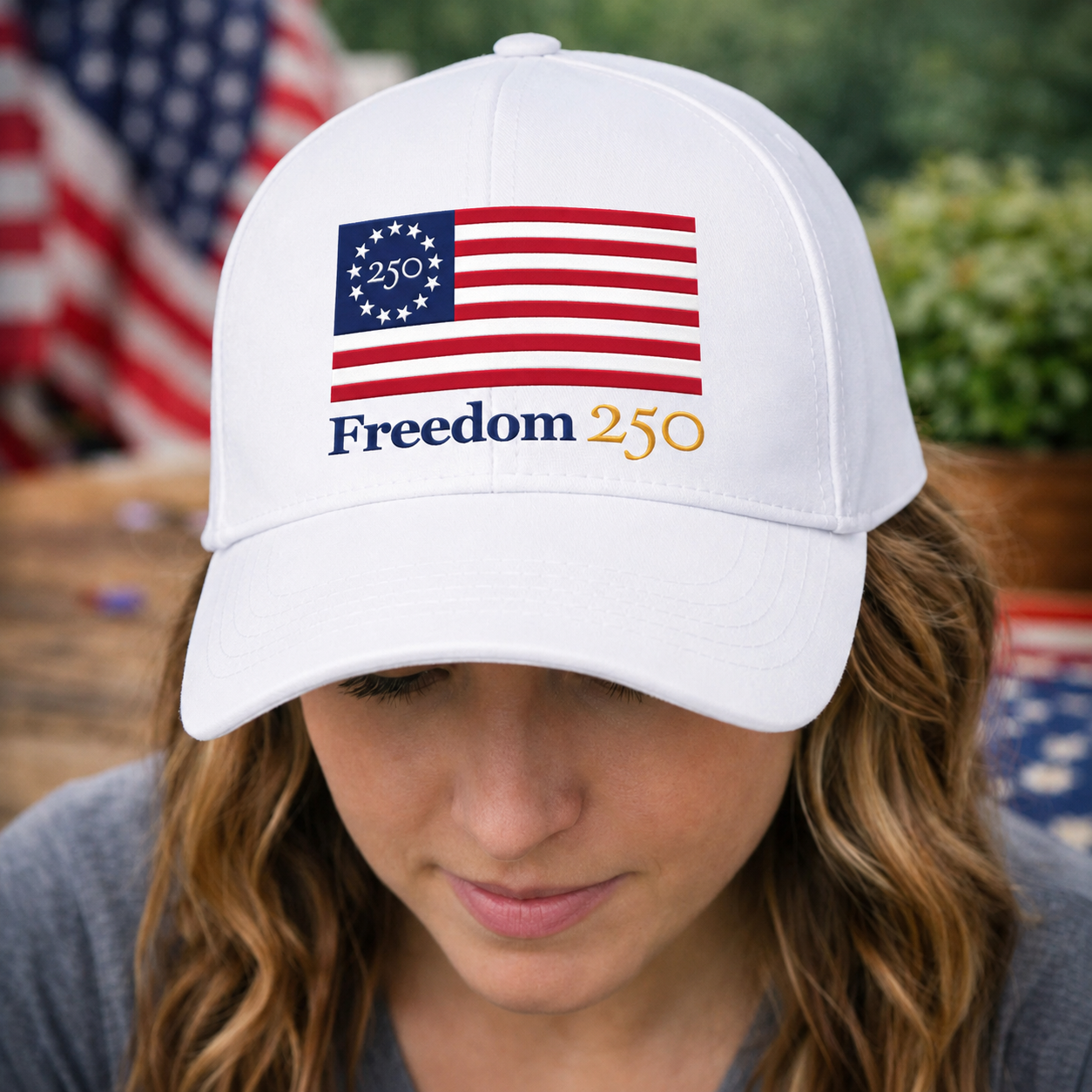 Freedom 250 White Structured Hat