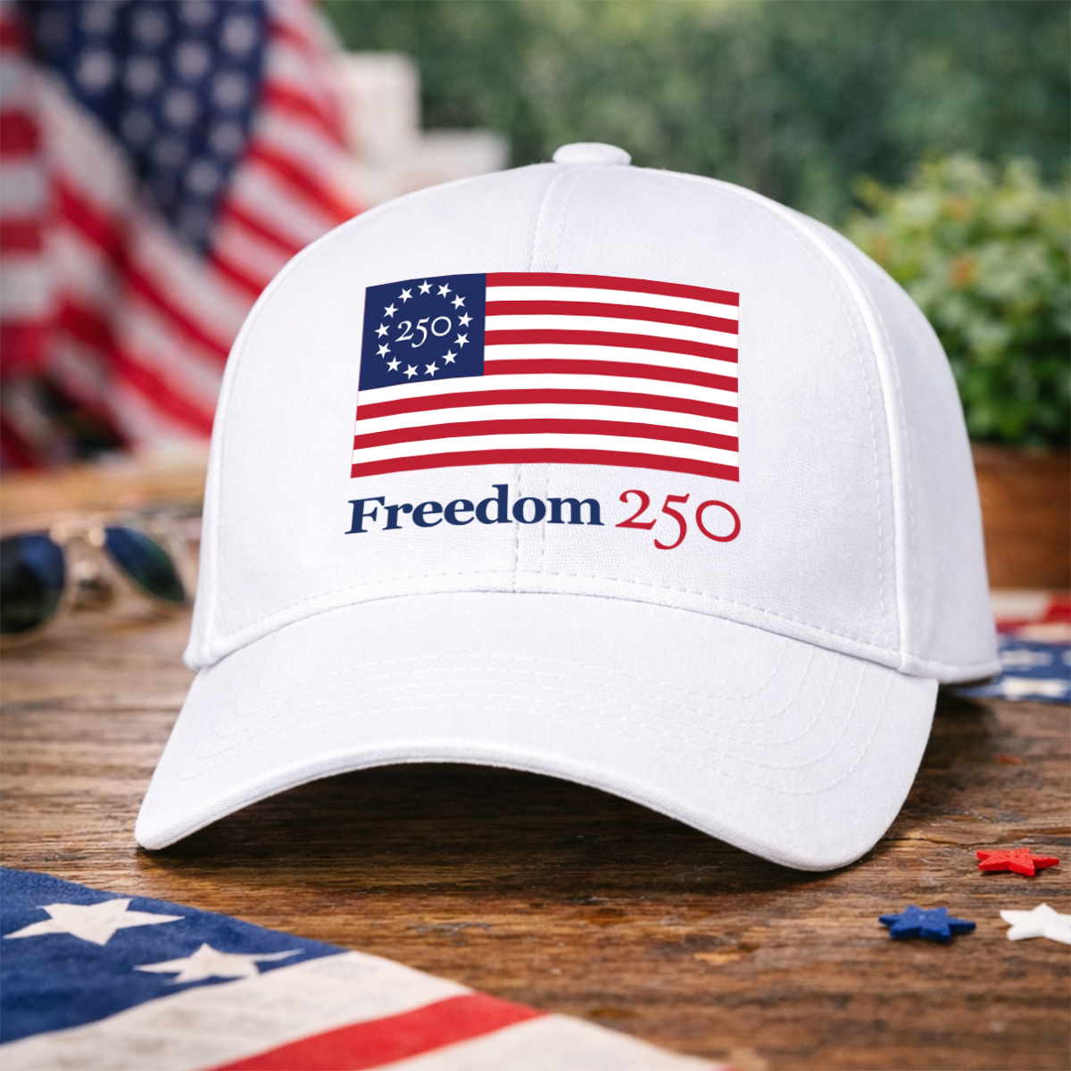 Freedom 250 White Structured Hat