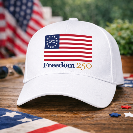 Freedom 250 White Structured Hat