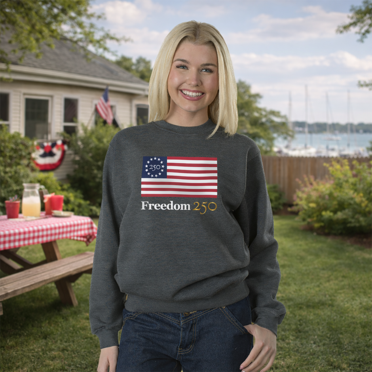 Official Freedom 250 Unisex Heather Charcoal Fleece Sweatshirt