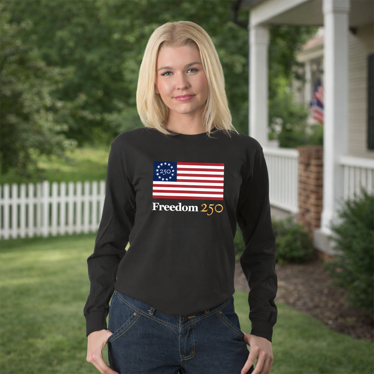 Freedom 250 Unisex Black Long Sleeve Tee