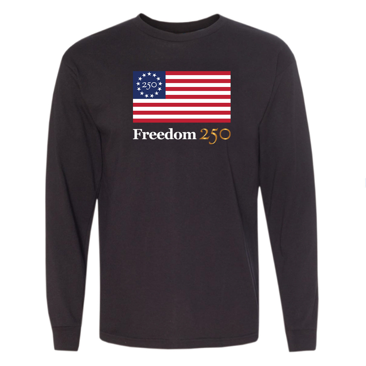 Freedom 250 Unisex Black Long Sleeve Tee