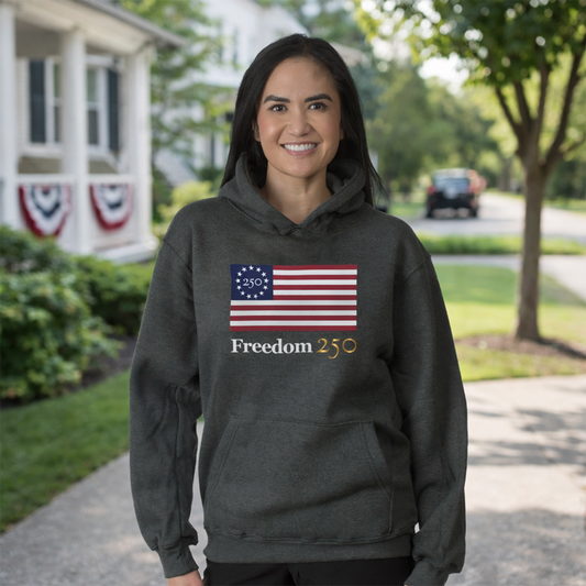 Freedom 250 Unisex Heather Charcoal Hooded Pullover
